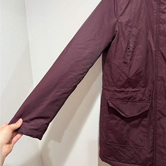 Levi Strauss Sherpa Faux Fur Trim Parka Coat Jacket Medium M Burgundy Cold Weath - Picture 11 of 16